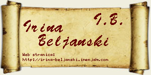 Irina Beljanski vizit kartica